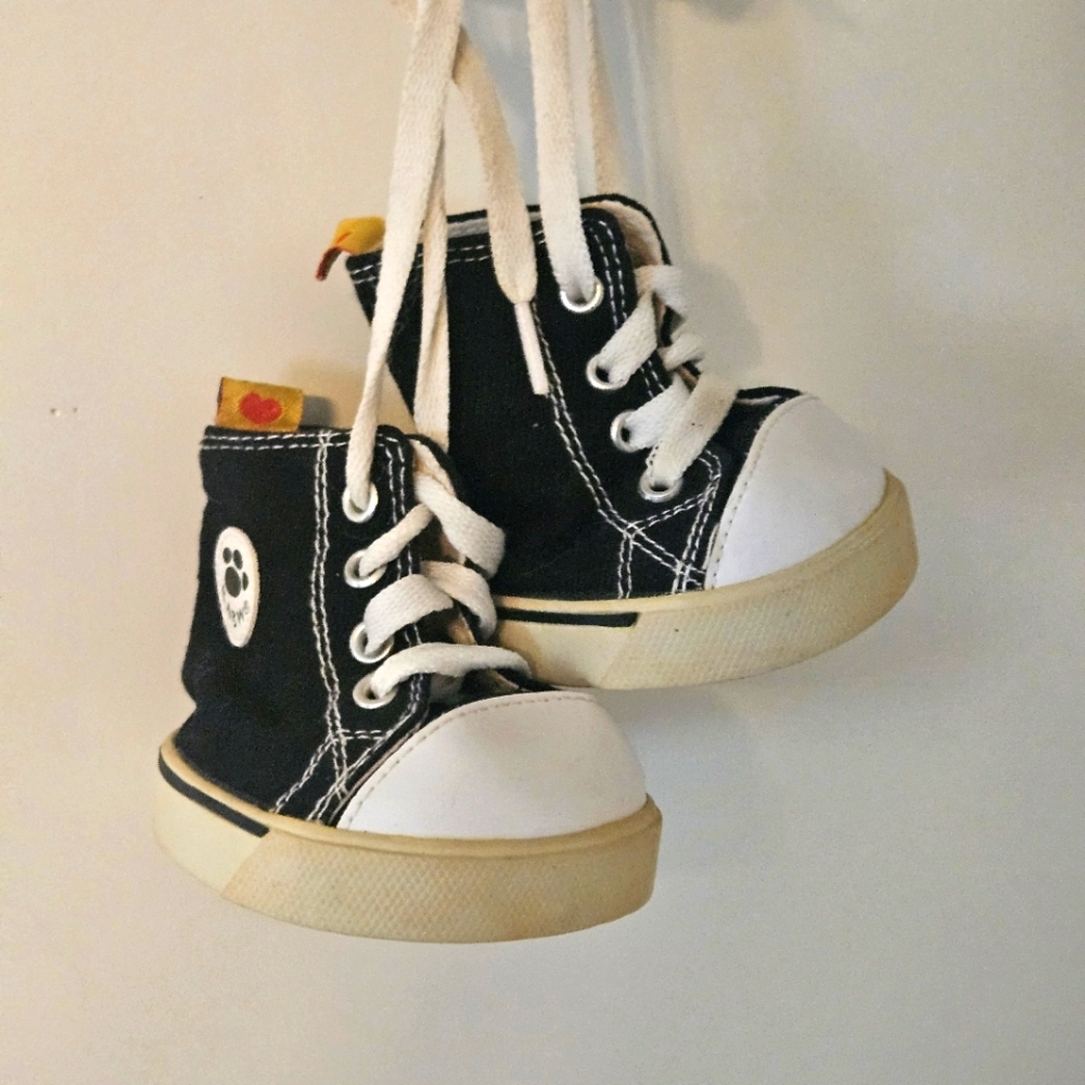 Build A Bear Workshop Black Hightop Converse Type Sneakers Retired Vintage‎